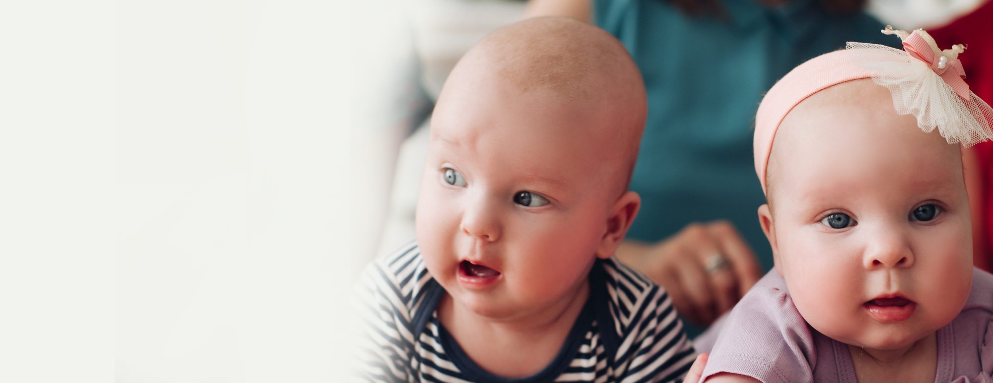 Two babies side by side