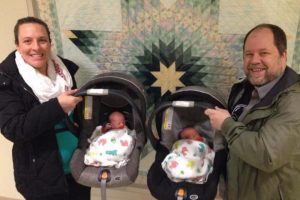 Amy and Lee with the twins